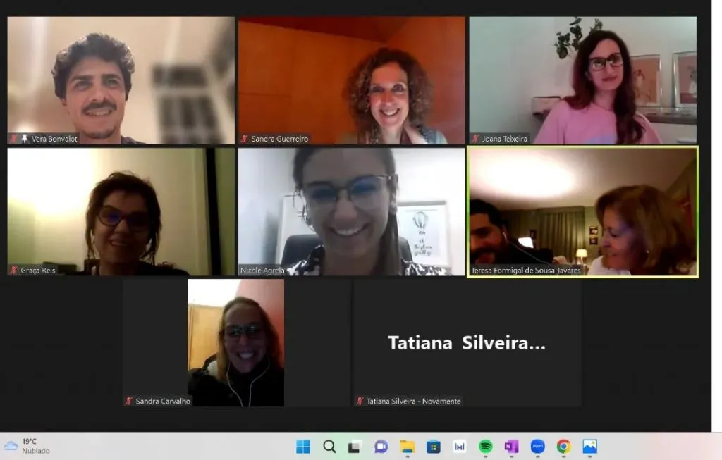 Participação no programa "Os cuidadores também contam" . Printscreen do ecrã com a imagem dos vários participantes