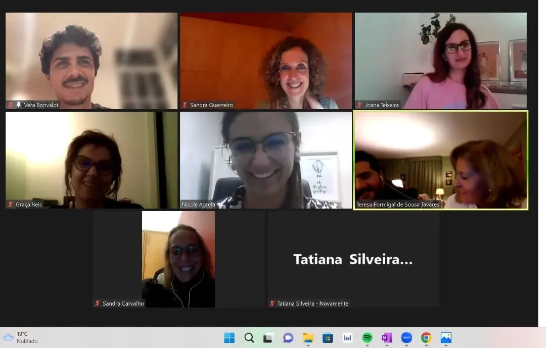Participação no programa "Os cuidadores também contam" . Printscreen do ecrã com a imagem dos vários participantes