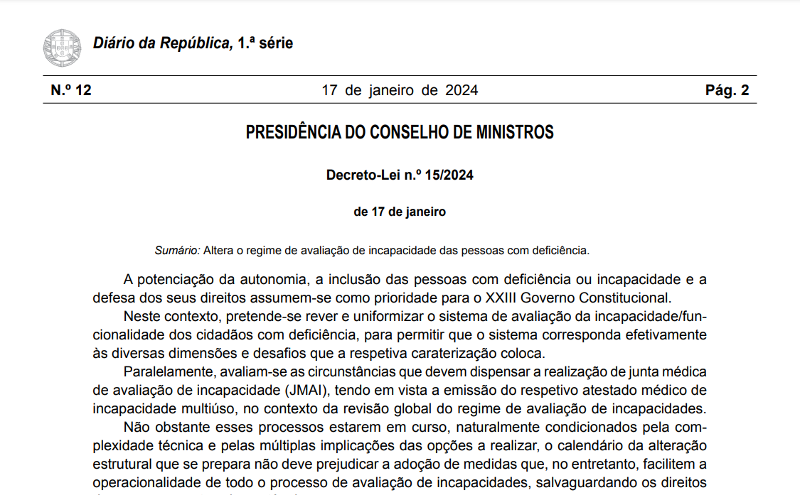 imagem do Decreto-lei 15/2024