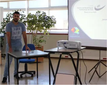 Formador numa apresentação