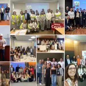 montagem de fotografias de vários momentos em que o serviço de ATE esteve. Pessoas a sorrirem para a fotografia