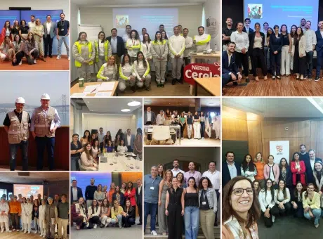 montagem de fotografias de vários momentos em que o serviço de ATE esteve. Pessoas a sorrirem para a fotografia