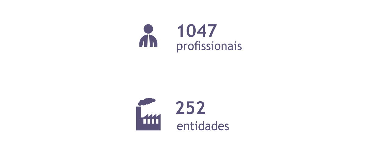Empregadores (2) 1047 profissionais e 252 entidades
