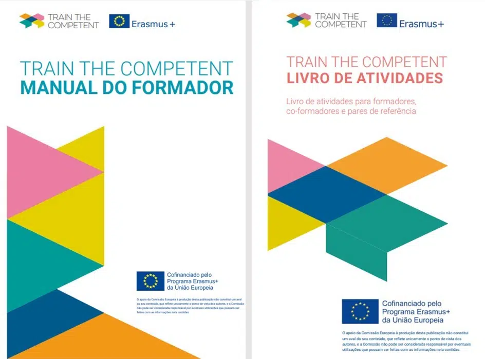 capa do manual do formador e do livro de atividades do projeto train the competent
